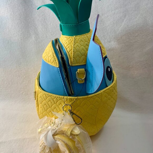 Loungefly Disney Stitch Shoppe Lilo & Stitch Pineapple Crossbody Bag No Pin New - Picture 2 of 8